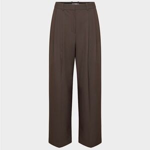 NWT Aritzia Babaton Pleated Lavish Pant (Re)ssential Light in heather rich cocoa